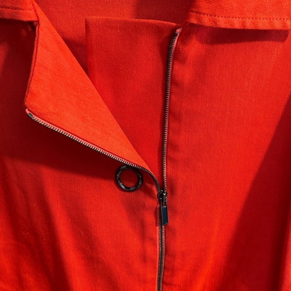 NWOT St. John Vibrant Red Linen/Silk Blend Bomber Style Jacket Zipper and Snaps - Picture 5 of 15